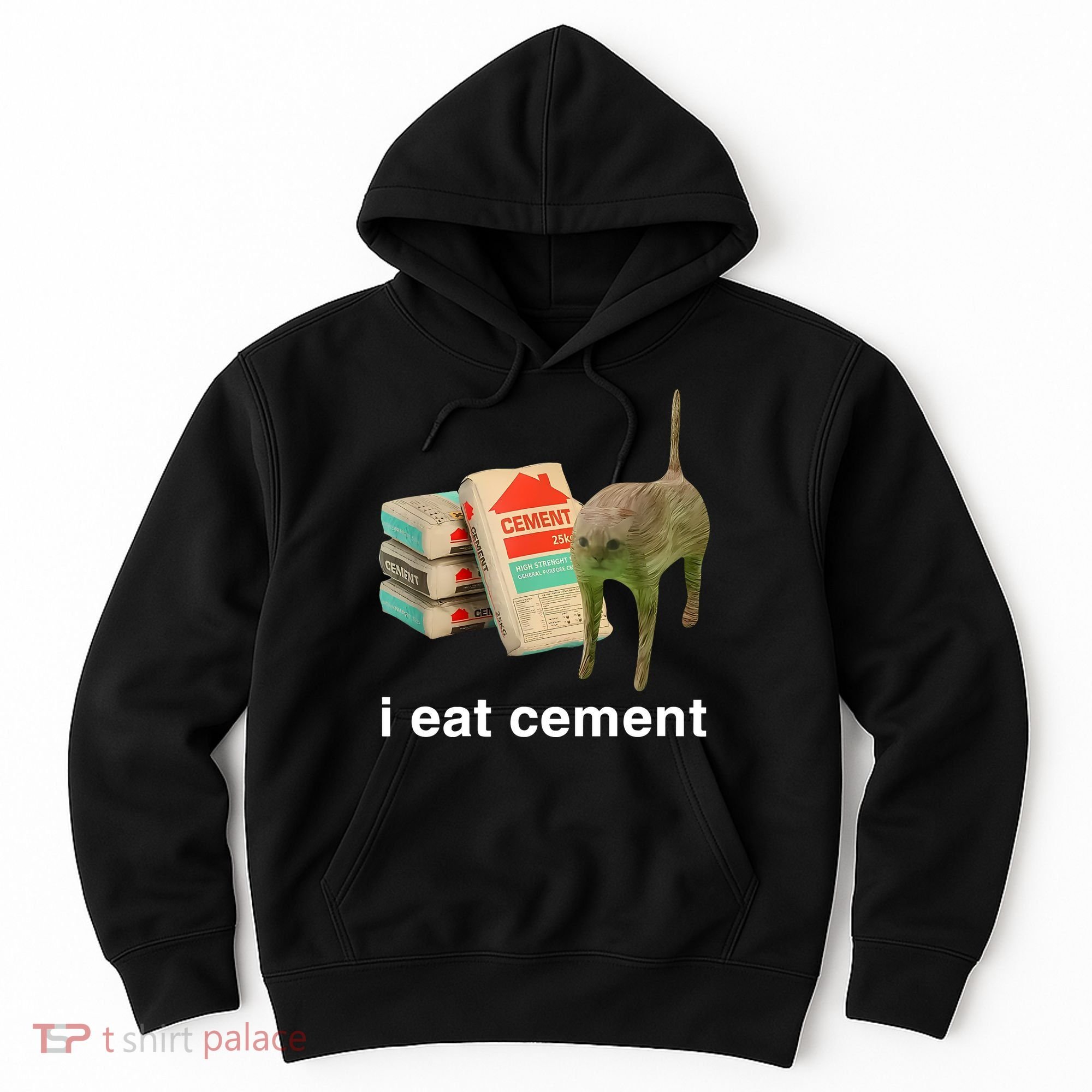 I Eat Cement Cursed Cat Hoodie