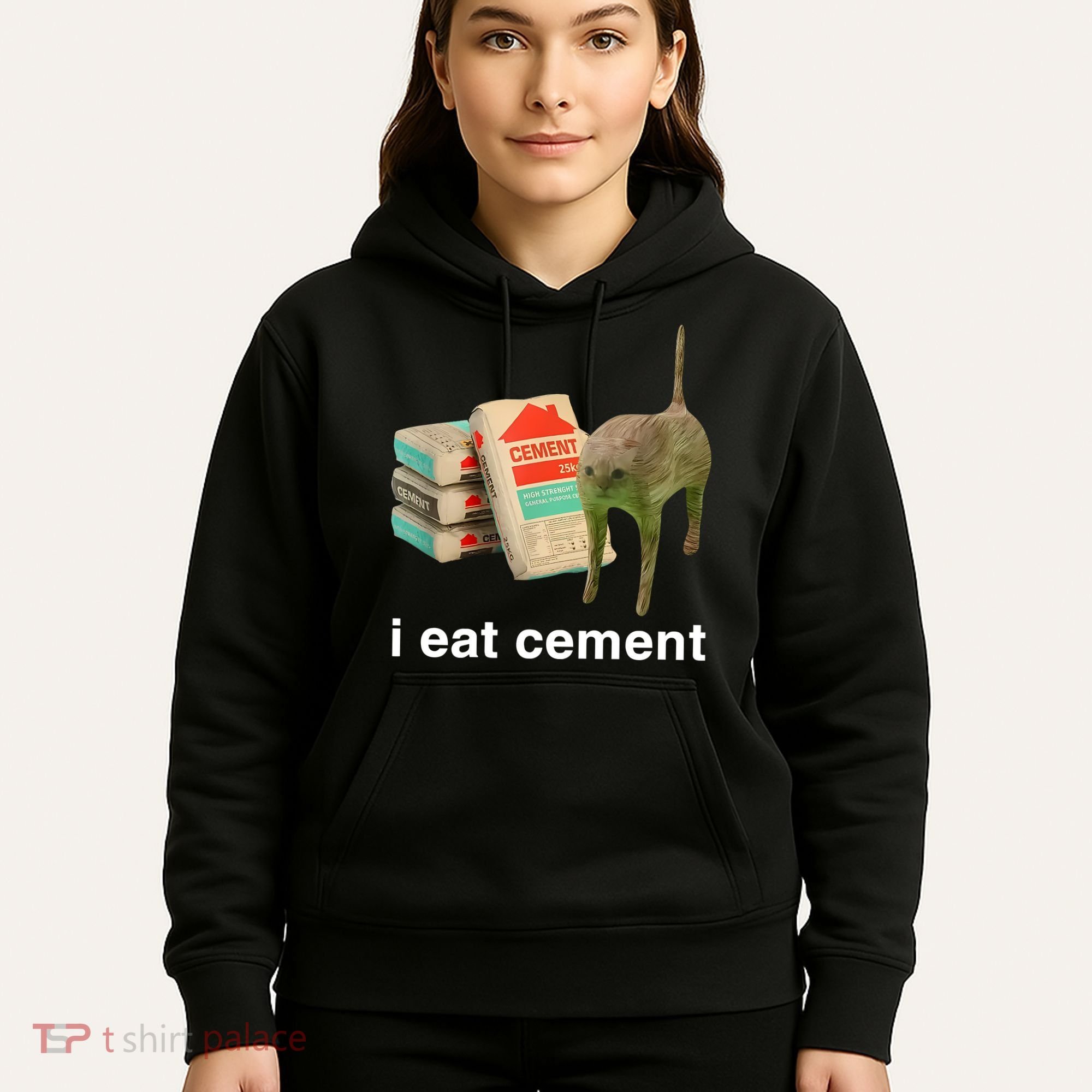 I Eat Cement Cursed Cat Hoodie
