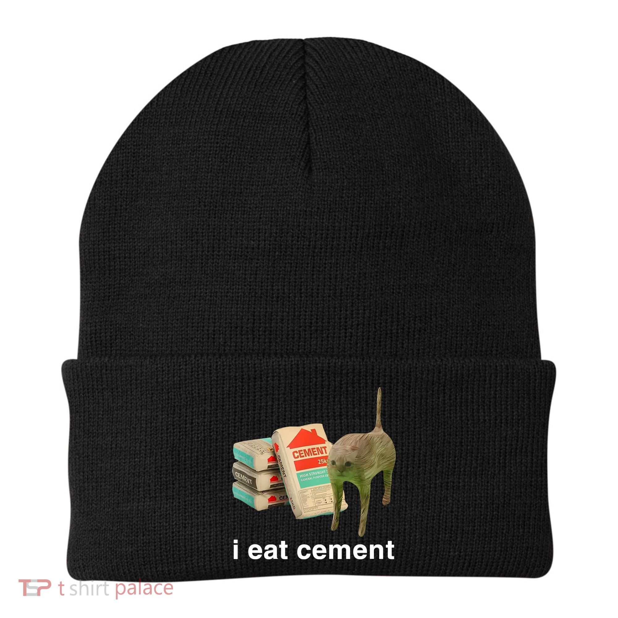 I Eat Cement Cursed Cat Beanie