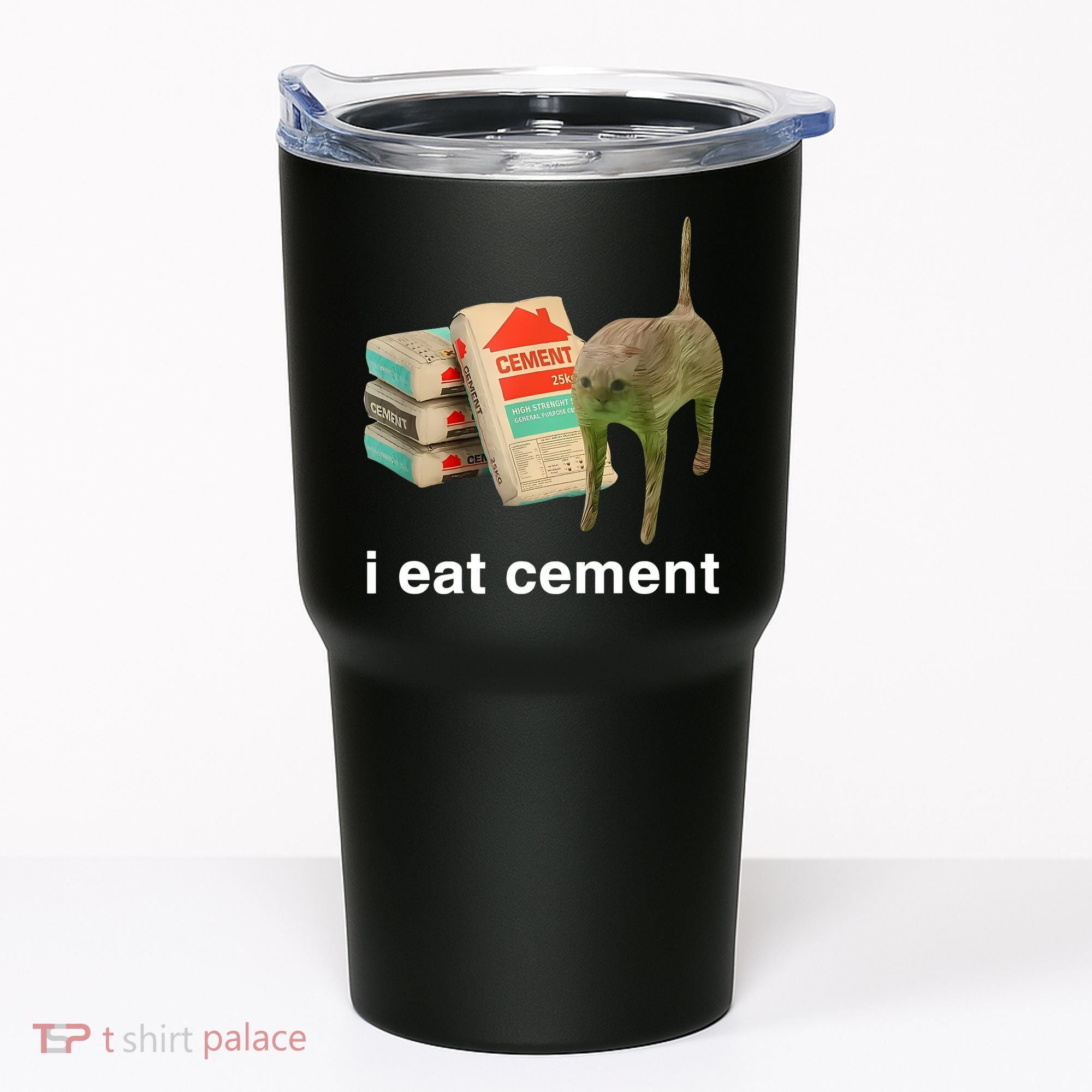 I Eat Cement Cursed Cat Tumbler