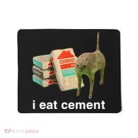 I Eat Cement Cursed Cat Mousepad thumb 0