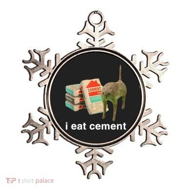 I Eat Cement Cursed Cat Ornament