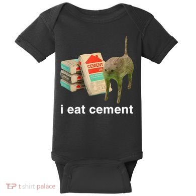 I Eat Cement Cursed Cat Baby Bodysuit