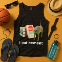 I Eat Cement Cursed Cat Tank Top thumb 4