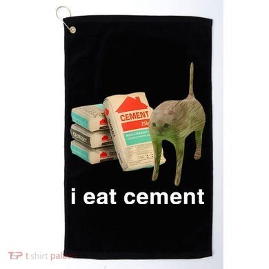 I Eat Cement Cursed Cat Golf Towel
