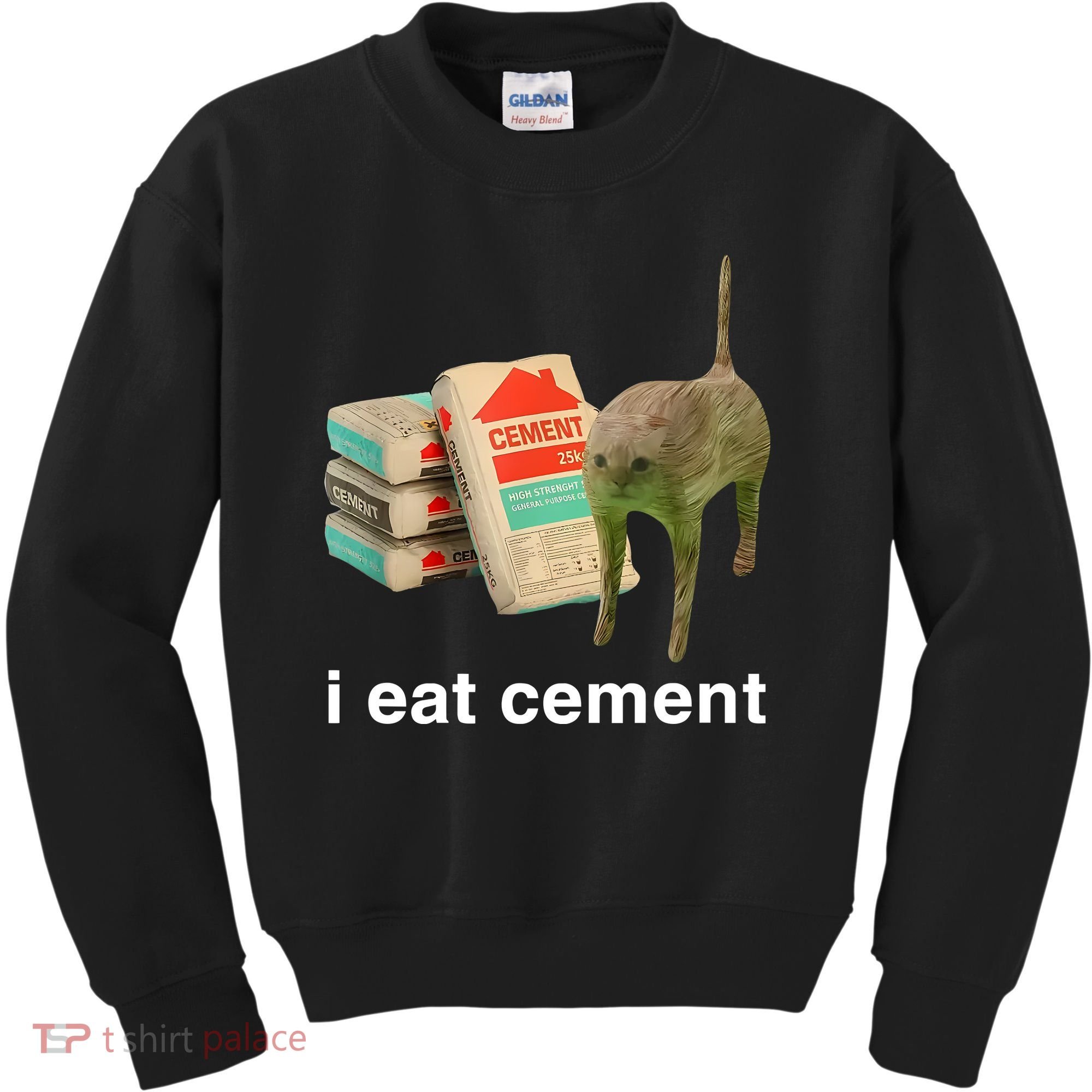 I Eat Cement Cursed Cat Kids Sweatshirt