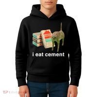 I Eat Cement Cursed Cat Kids Hoodie thumb 4