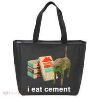 I Eat Cement Cursed Cat Tote Bag thumb 0