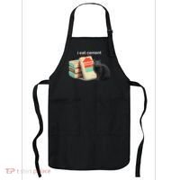 I Eat Cement Cursed Black Cat Funny Dank Meme Apron thumb 0