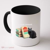 I Eat Cement Cursed Black Cat Funny Dank Meme Coffee Mug thumb 0