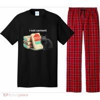 I Eat Cement Cursed Black Cat Funny Dank Meme Pajama Set thumb 0