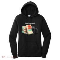 I Eat Cement Cursed Black Cat Funny Dank Meme Women's Hoodie thumb 0