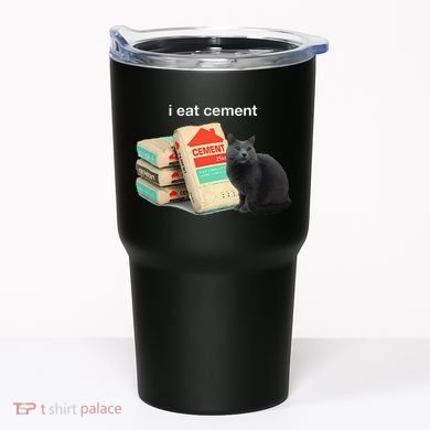 I Eat Cement Cursed Black Cat Funny Dank Meme Tumbler