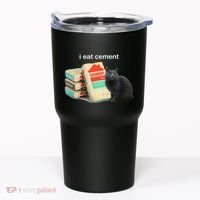 I Eat Cement Cursed Black Cat Funny Dank Meme Tumbler thumb 0