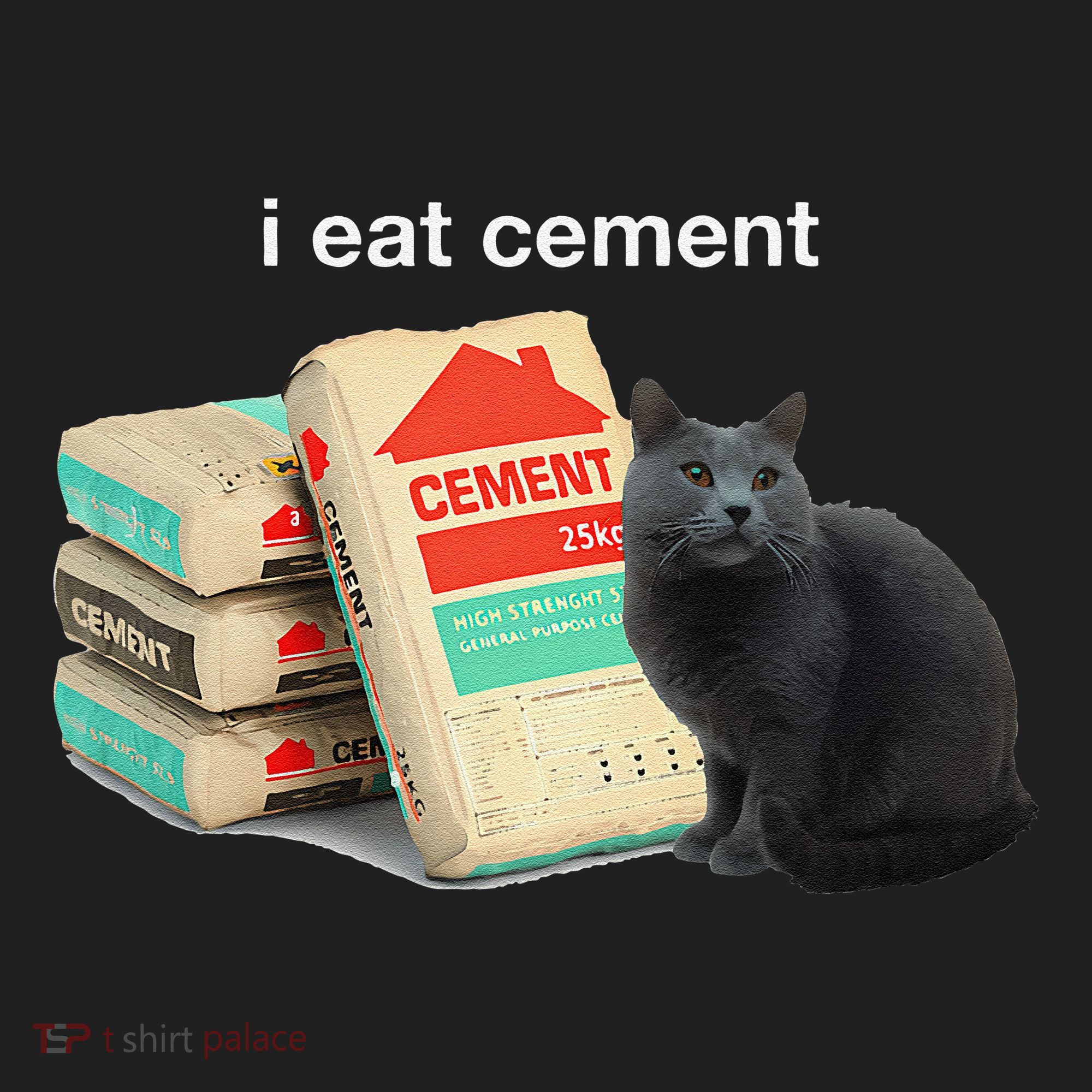 I Eat Cement Cursed Black Cat Funny Dank Meme Tumbler