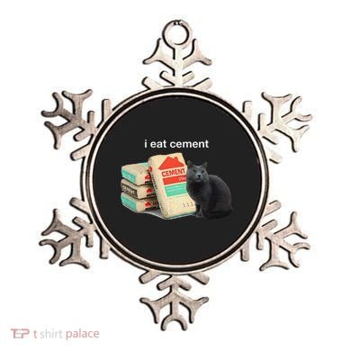 I Eat Cement Cursed Black Cat Funny Dank Meme Ornament