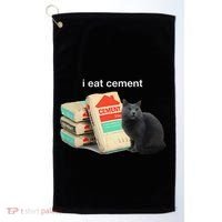 I Eat Cement Cursed Black Cat Funny Dank Meme Golf Towel thumb 0