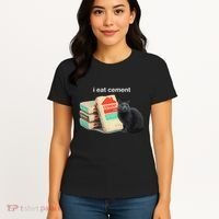 I Eat Cement Cursed Black Cat Funny Dank Meme Women's T-Shirt thumb 4