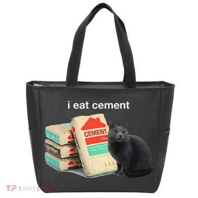I Eat Cement Cursed Black Cat Funny Dank Meme Tote Bag