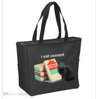I Eat Cement Cursed Black Cat Funny Dank Meme Tote Bag thumb 2
