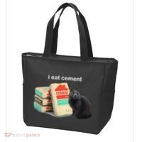 I Eat Cement Cursed Black Cat Funny Dank Meme Tote Bag thumb 3
