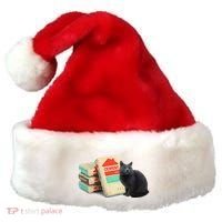 I Eat Cement Cursed Black Cat Funny Dank Meme Santa Hat thumb 0
