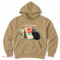 I Eat Cement Cursed Black Cat Funny Dank Meme Hoodie thumb 0