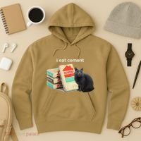 I Eat Cement Cursed Black Cat Funny Dank Meme Hoodie thumb 3