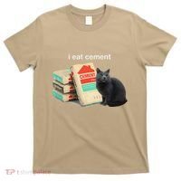 I Eat Cement Cursed Black Cat Funny Dank Meme T-Shirt thumb 0
