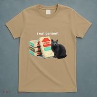 I Eat Cement Cursed Black Cat Funny Dank Meme T-Shirt thumb 5