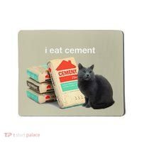 I Eat Cement Cursed Black Cat Funny Dank Meme Mousepad thumb 0