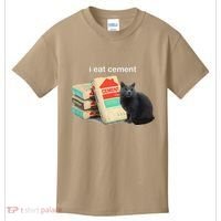 I Eat Cement Cursed Black Cat Funny Dank Meme Kids T-Shirt thumb 0