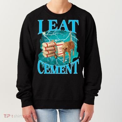 I Eat Cement Cursed Cat Funny Oddly Specific Dank Meme Women's Sweatshirt