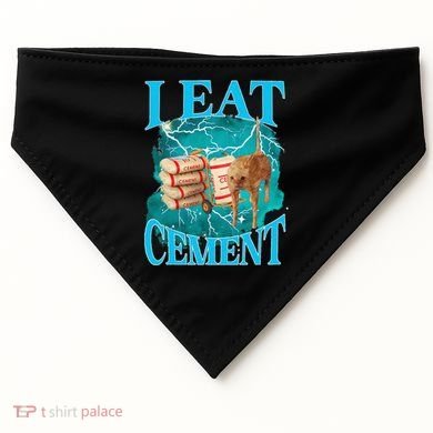 I Eat Cement Cursed Cat Funny Oddly Specific Dank Meme USA-Made Doggie Bandana
