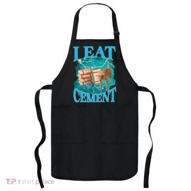 I Eat Cement Cursed Cat Funny Oddly Specific Dank Meme Apron