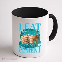I Eat Cement Cursed Cat Funny Oddly Specific Dank Meme Coffee Mug thumb 1