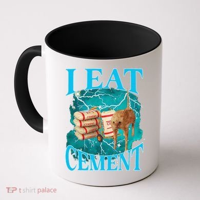 I Eat Cement Cursed Cat Funny Oddly Specific Dank Meme Coffee Mug
