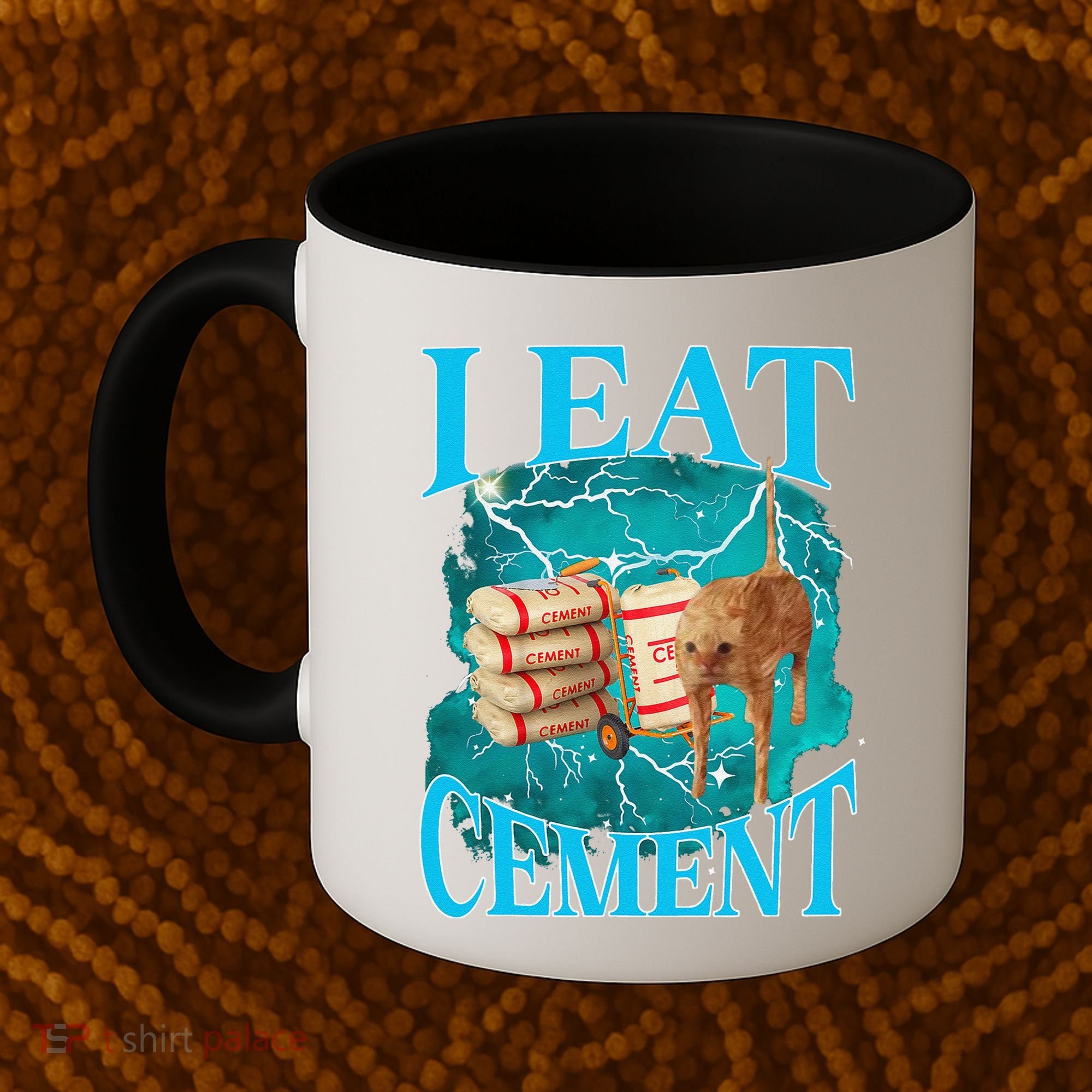 I Eat Cement Cursed Cat Funny Oddly Specific Dank Meme Coffee Mug
