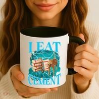 I Eat Cement Cursed Cat Funny Oddly Specific Dank Meme Coffee Mug thumb 3