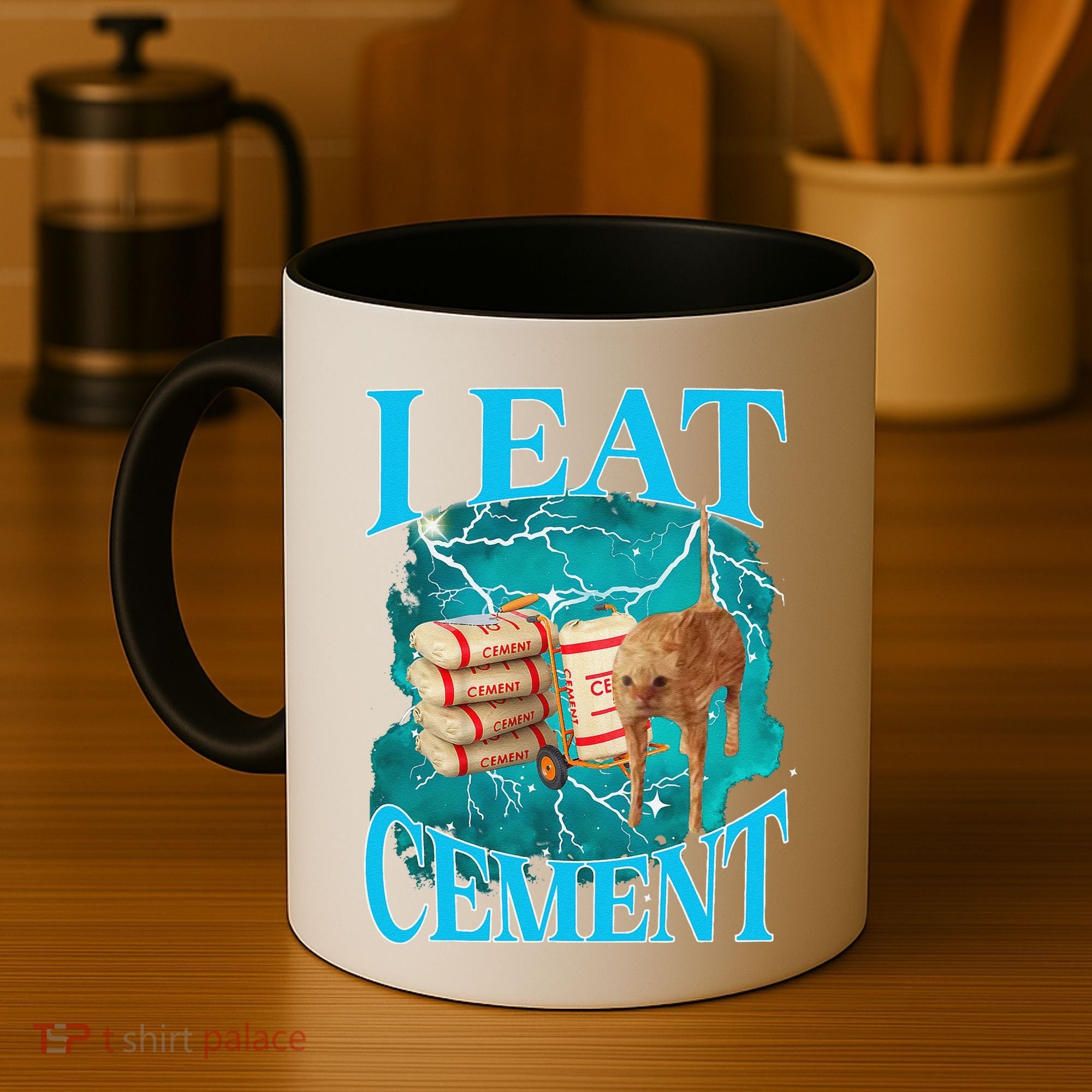 I Eat Cement Cursed Cat Funny Oddly Specific Dank Meme Coffee Mug