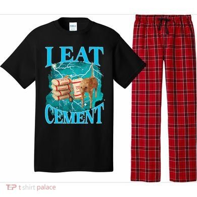 I Eat Cement Cursed Cat Funny Oddly Specific Dank Meme Pajama Set