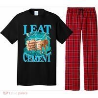 I Eat Cement Cursed Cat Funny Oddly Specific Dank Meme Pajama Set thumb 0