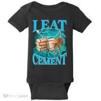 I Eat Cement Cursed Cat Funny Oddly Specific Dank Meme Baby Bodysuit thumb 0