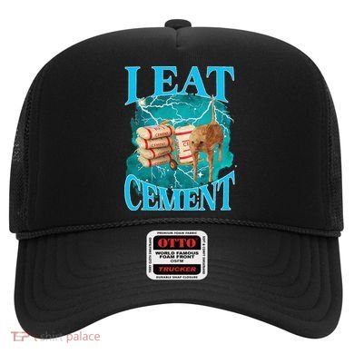 I Eat Cement Cursed Cat Funny Oddly Specific Dank Meme Hat