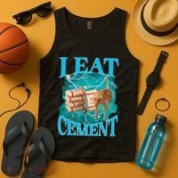 I Eat Cement Cursed Cat Funny Oddly Specific Dank Meme Tank Top thumb 4