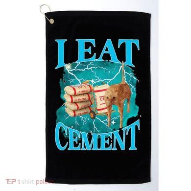 I Eat Cement Cursed Cat Funny Oddly Specific Dank Meme Golf Towel