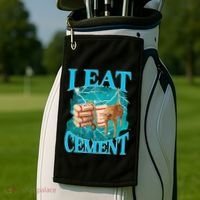 I Eat Cement Cursed Cat Funny Oddly Specific Dank Meme Golf Towel thumb 2