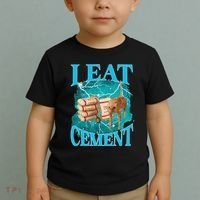 I Eat Cement Cursed Cat Funny Oddly Specific Dank Meme Toddler T-Shirt thumb 2