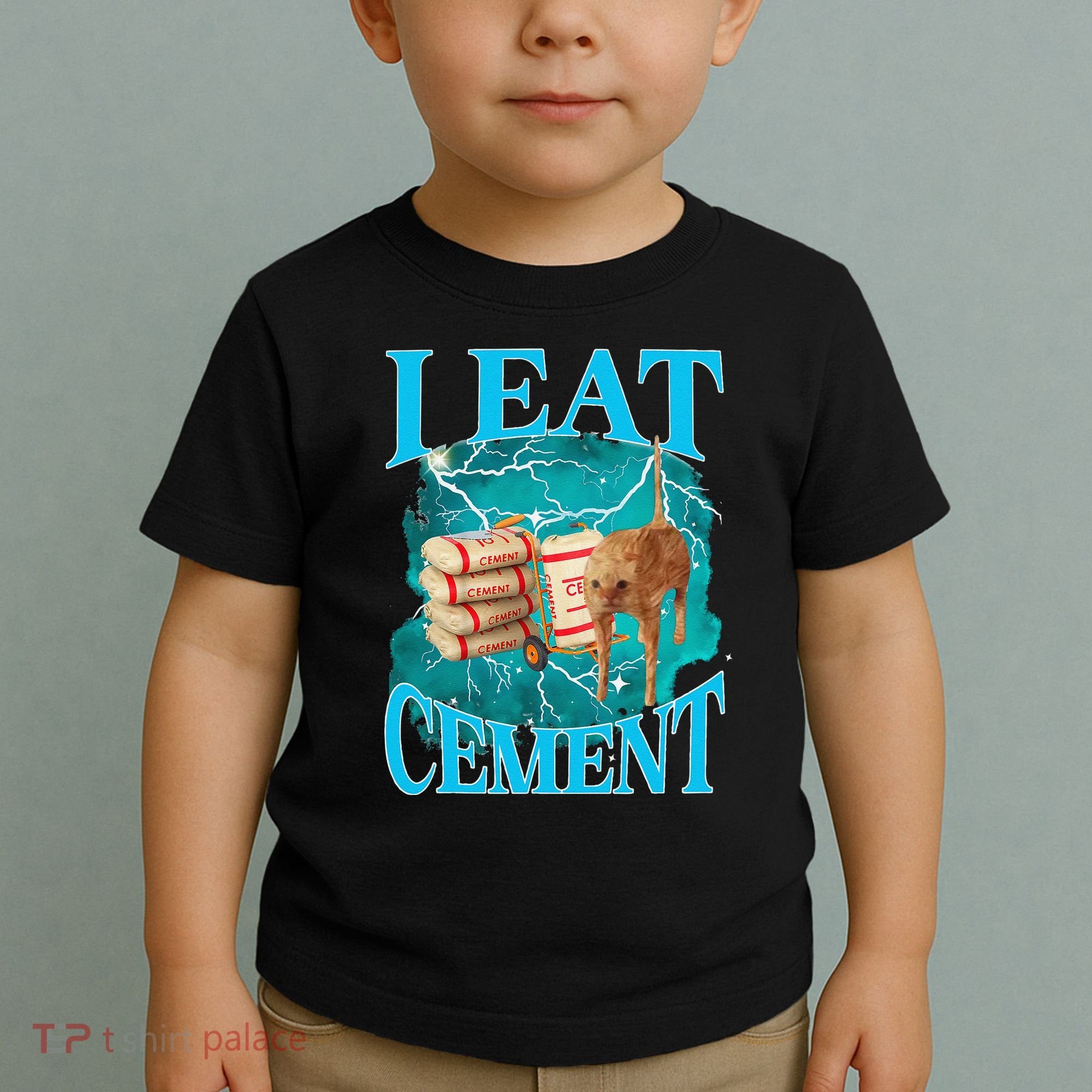 I Eat Cement Cursed Cat Funny Oddly Specific Dank Meme Toddler T-Shirt