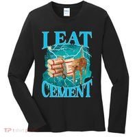 I Eat Cement Cursed Cat Funny Oddly Specific Dank Meme Women's Long Sleeve Shirt thumb 0